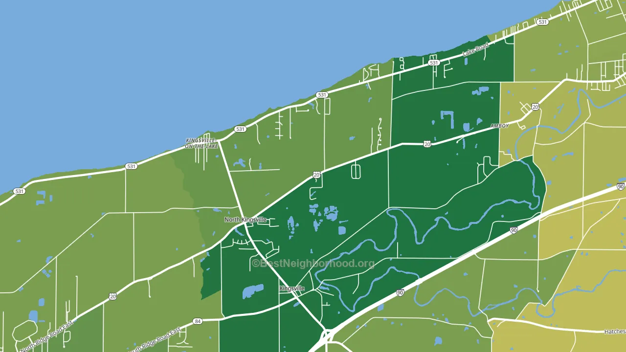 North Kingsville, OH block-group voter-turnout map
