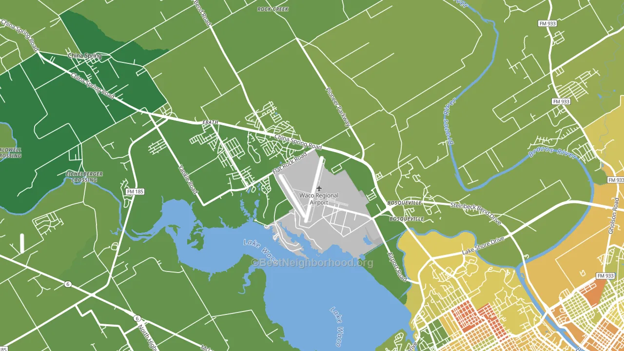 North Lake Waco, Waco, TX block-group voter-turnout map