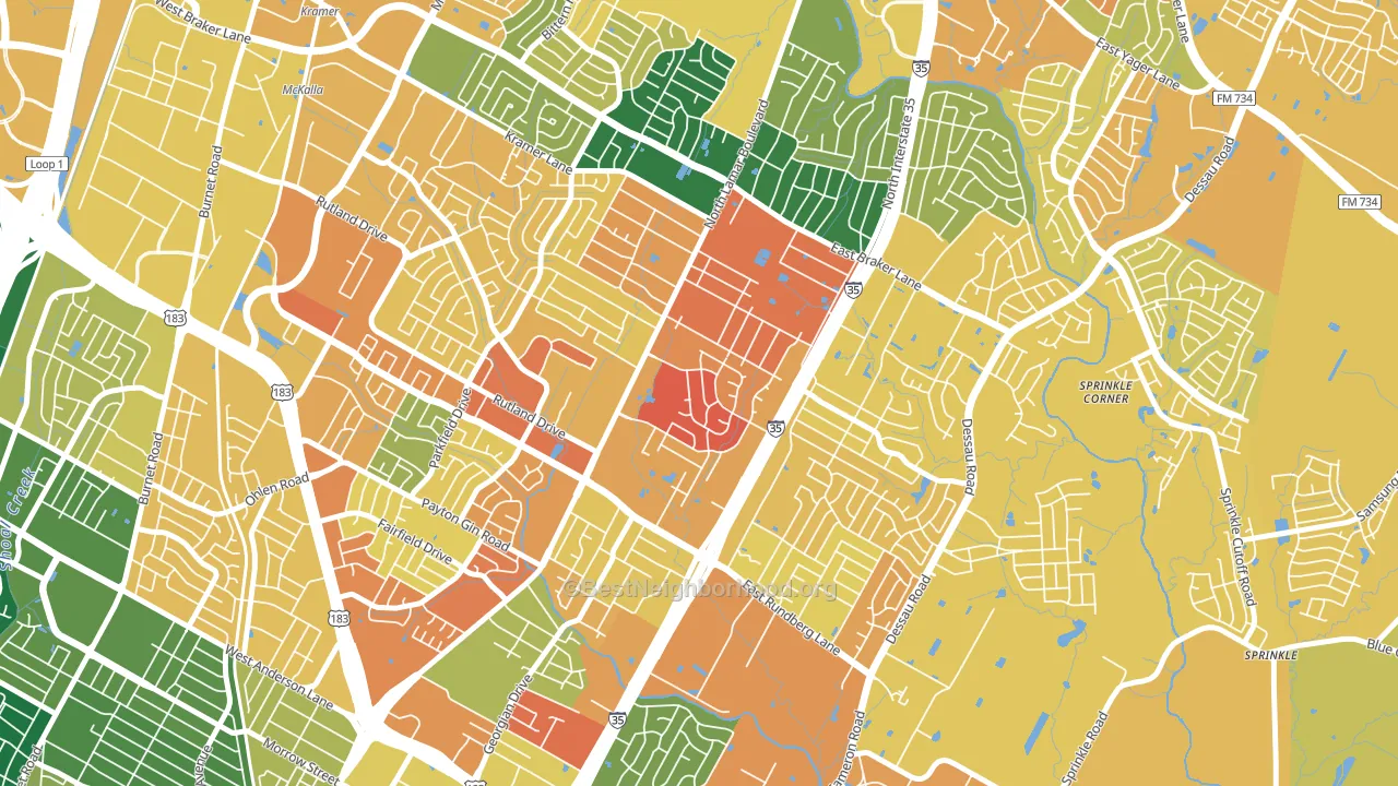 North Lamar, Austin, TX block-group voter-turnout map