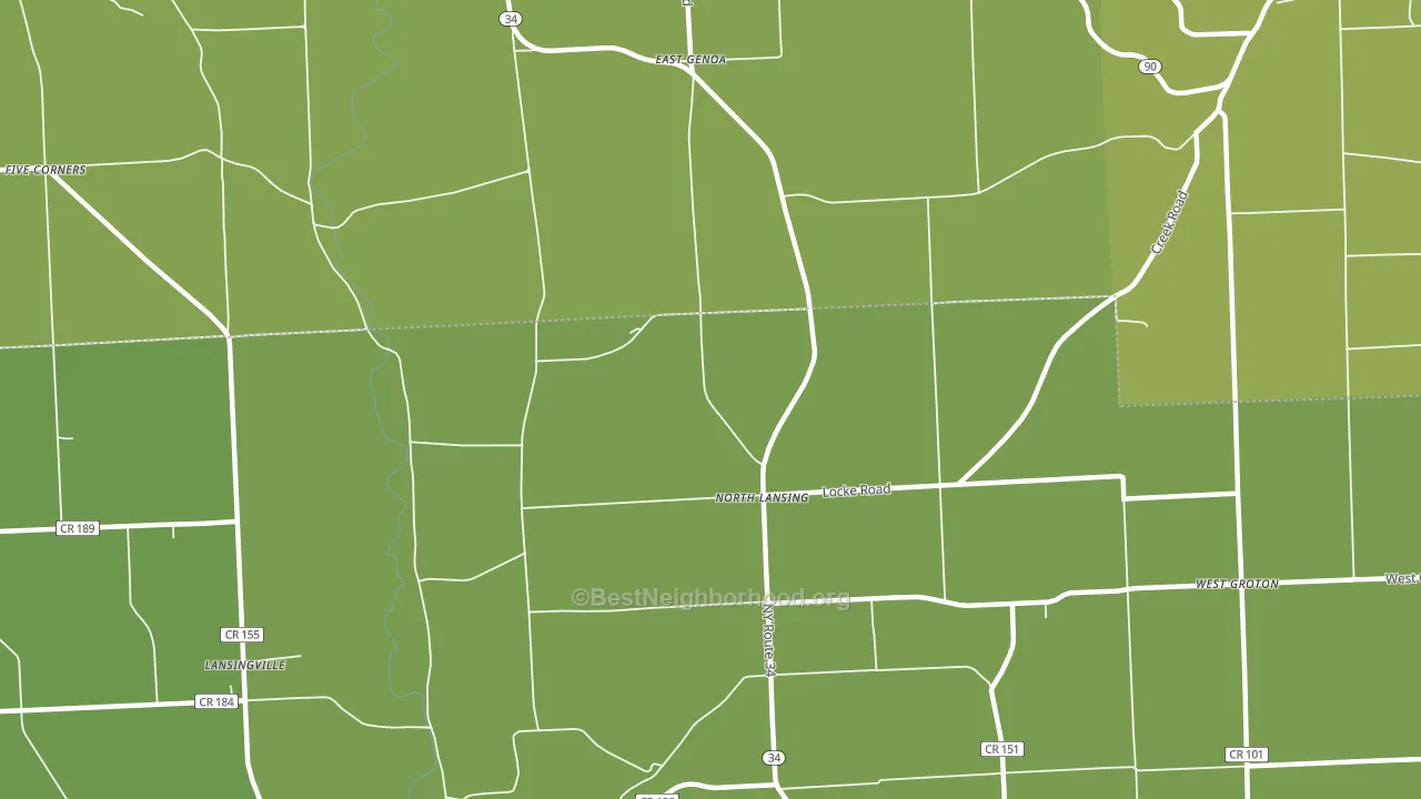 North Lansing, NY block-group voter-turnout map