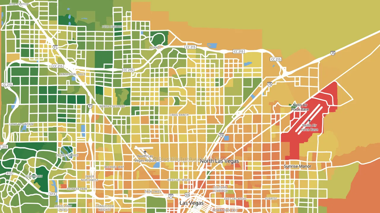 North Las Vegas, NV block-group voter-turnout map