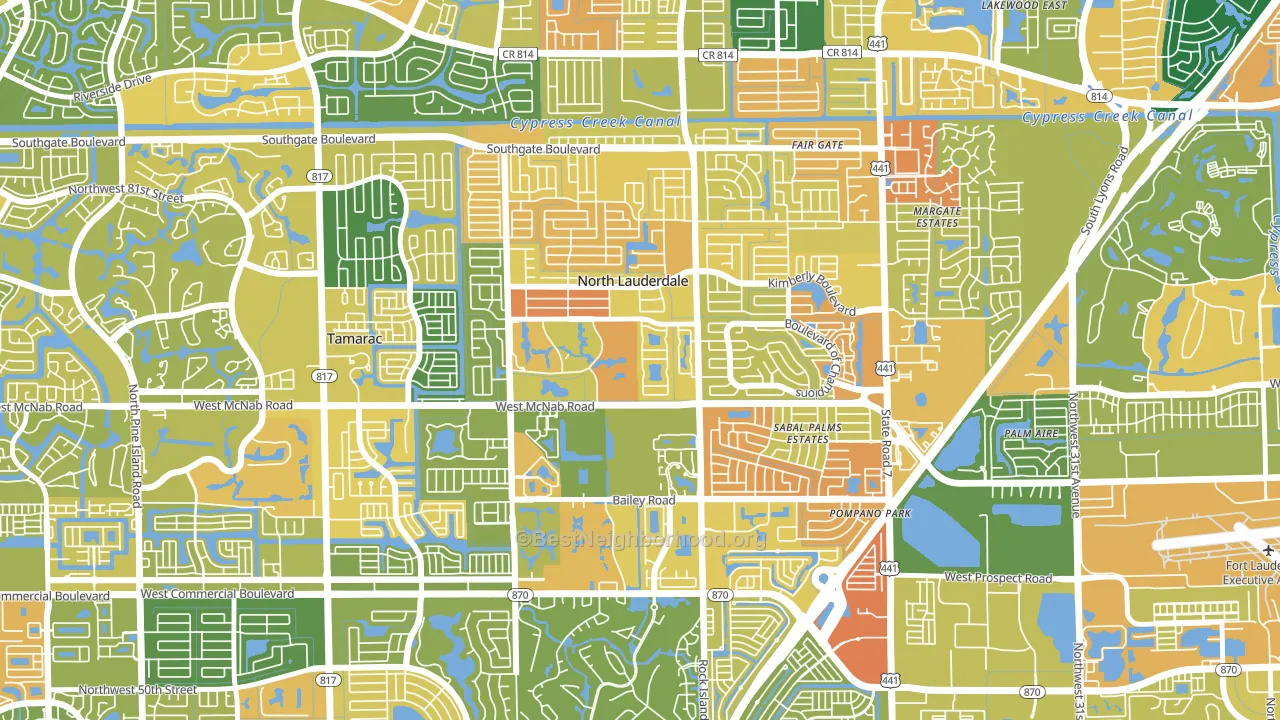 North Lauderdale Estates, North Lauderdale, FL block-group voter-turnout map