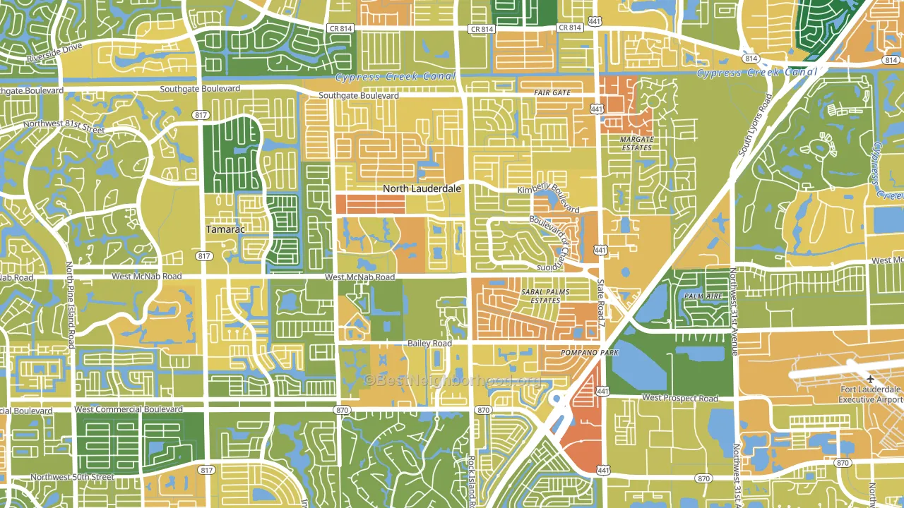 North Lauderdale, FL block-group voter-turnout map