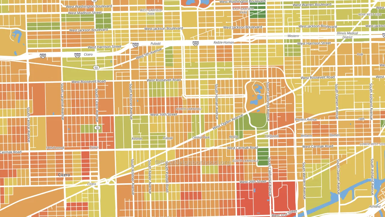 North Lawndale, Chicago, IL block-group voter-turnout map