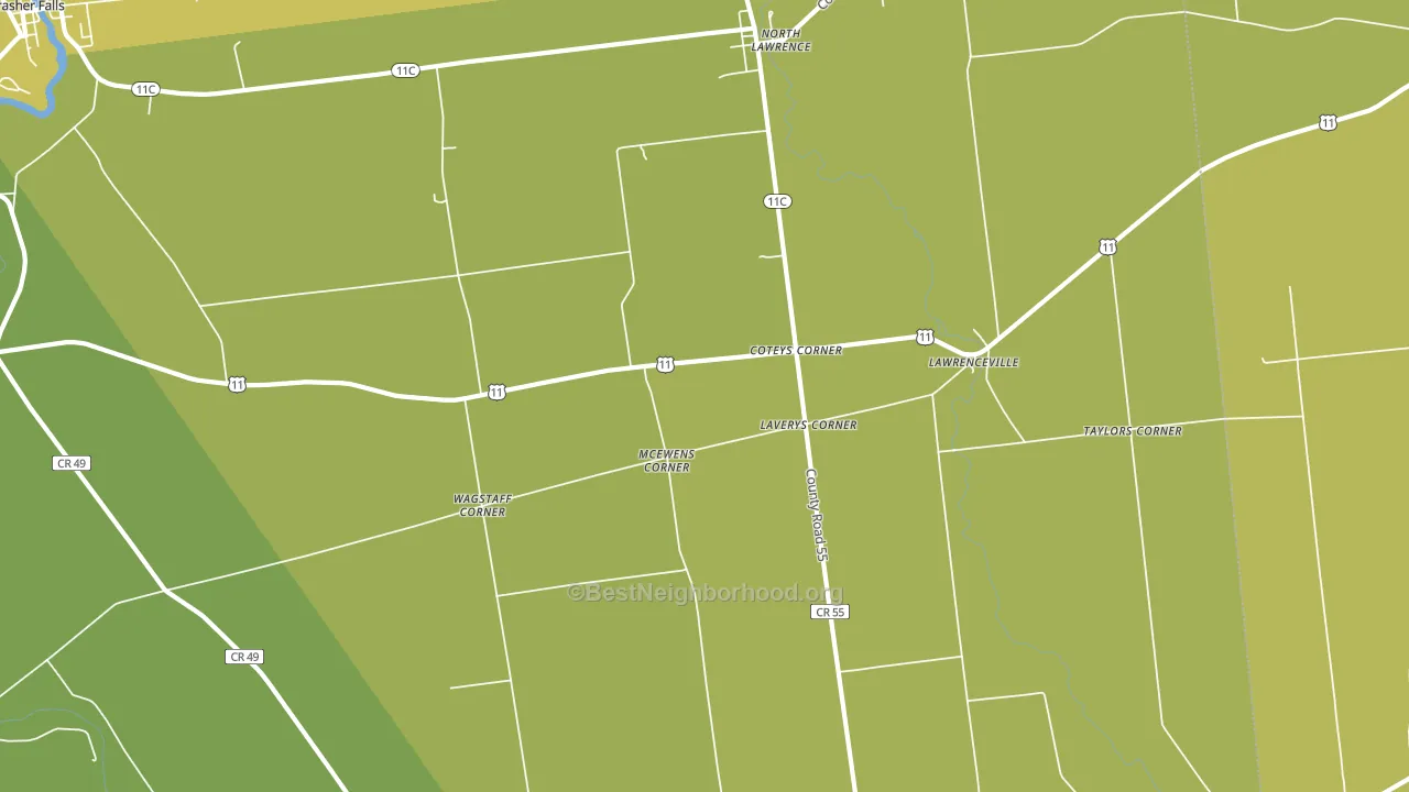 North Lawrence, NY block-group voter-turnout map