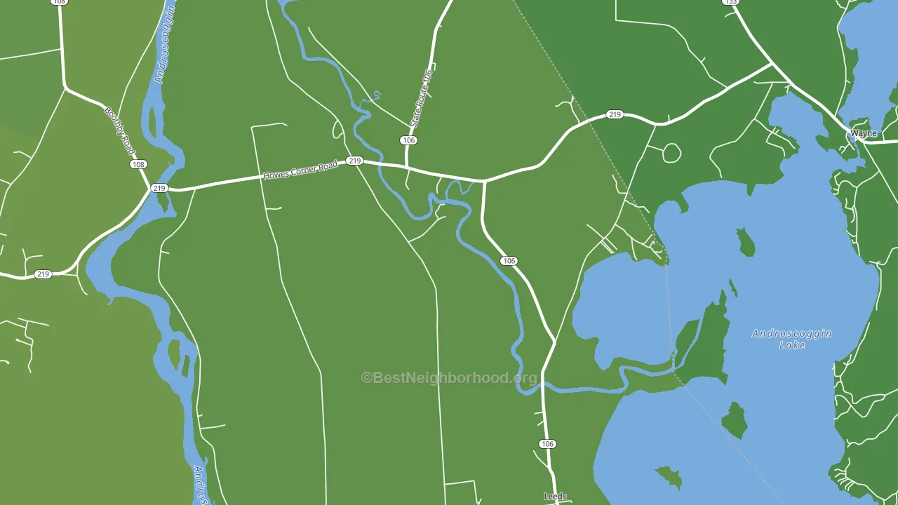 North Leeds, ME block-group voter-turnout map
