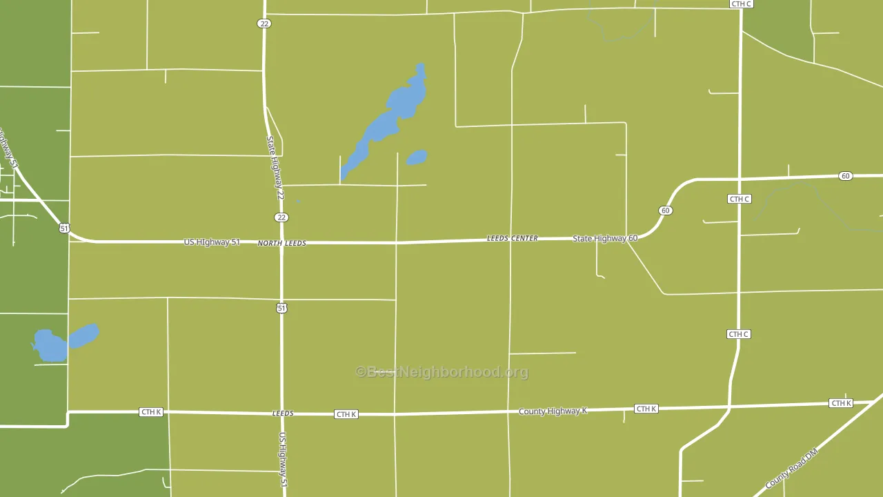 North Leeds, WI block-group voter-turnout map