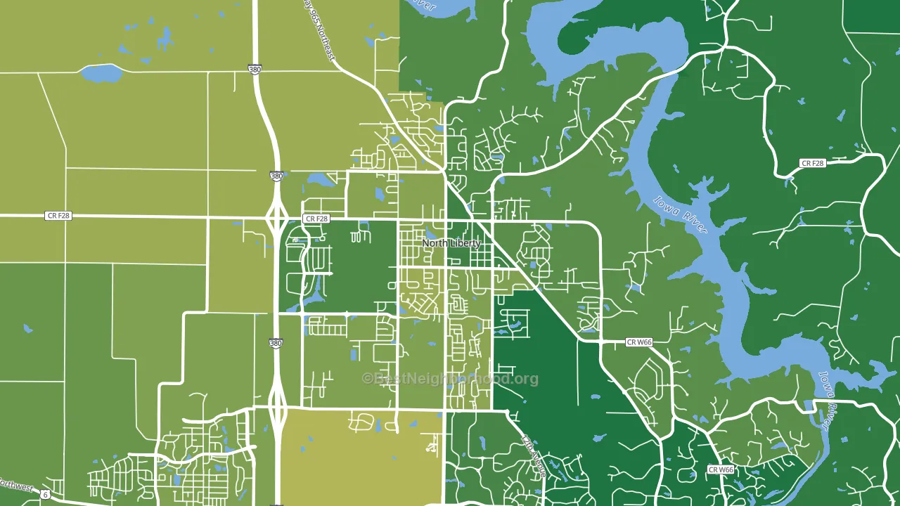 North Liberty, IA block-group voter-turnout map