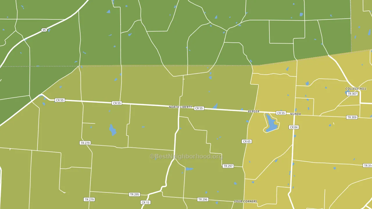 North Liberty, OH block-group voter-turnout map