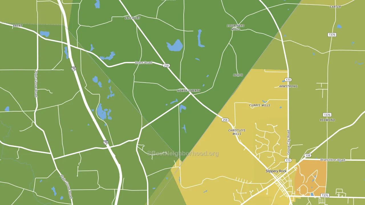 North Liberty, PA block-group voter-turnout map