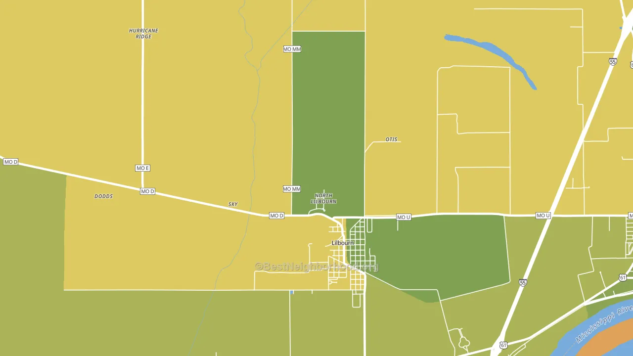 North Lilbourn, MO block-group voter-turnout map