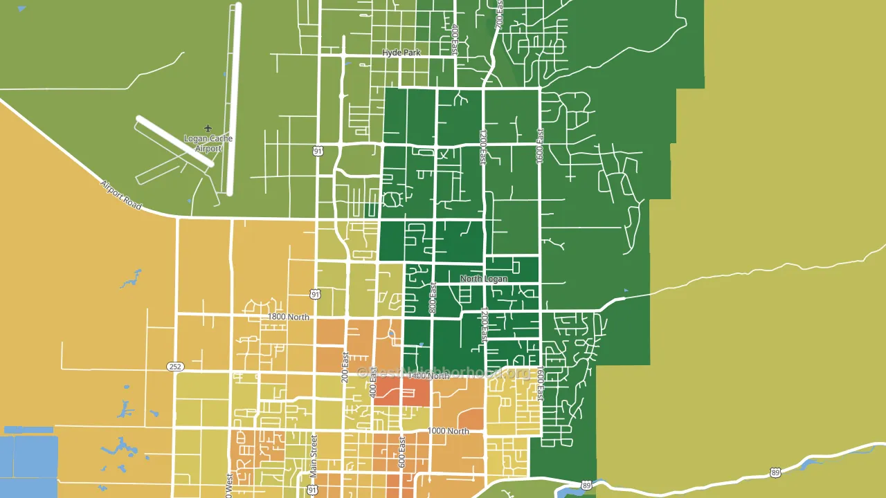 North Logan, UT block-group voter-turnout map