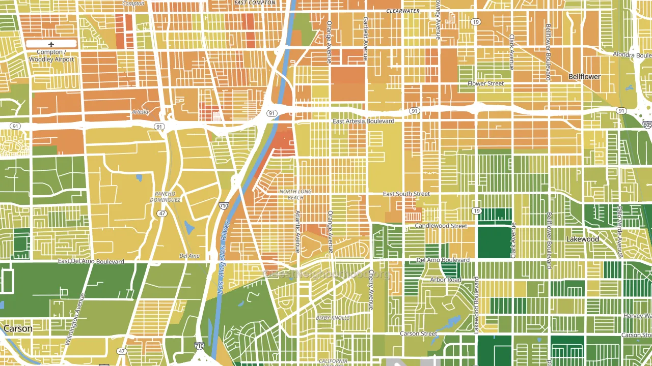 North Long Beach, Long Beach, CA block-group voter-turnout map