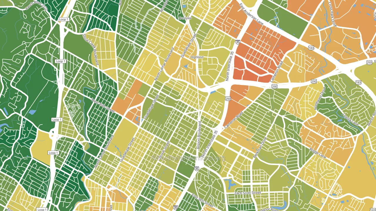North Loop, Austin, TX block-group voter-turnout map