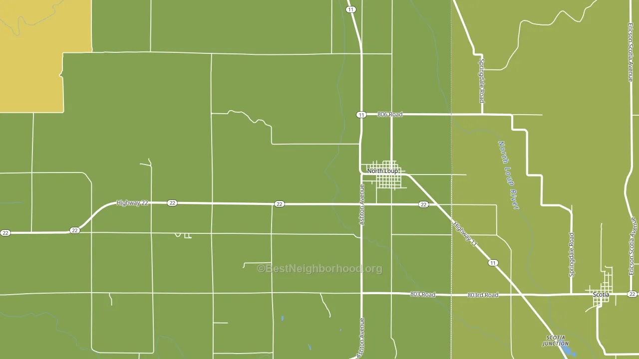 North Loup, NE block-group voter-turnout map