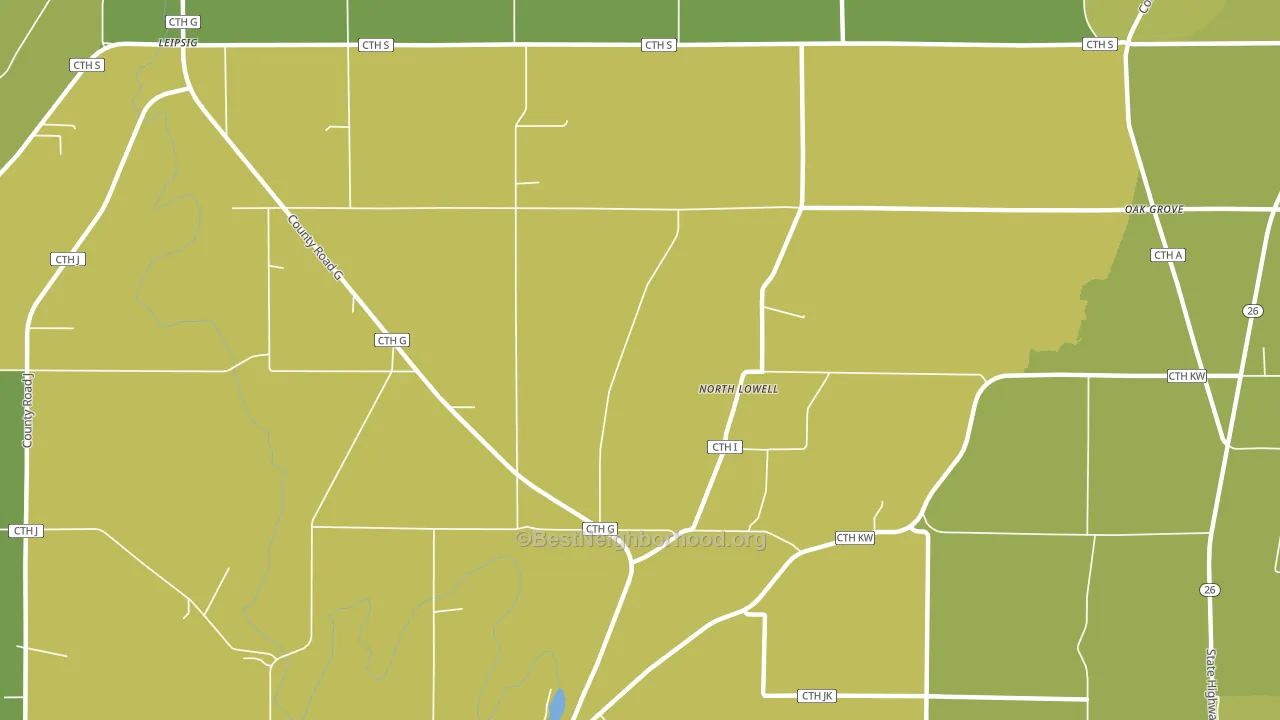 North Lowell, WI block-group voter-turnout map