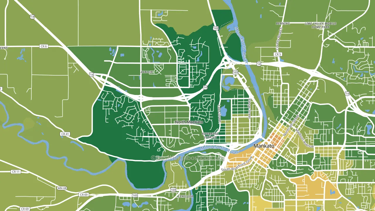 North Mankato, MN block-group voter-turnout map