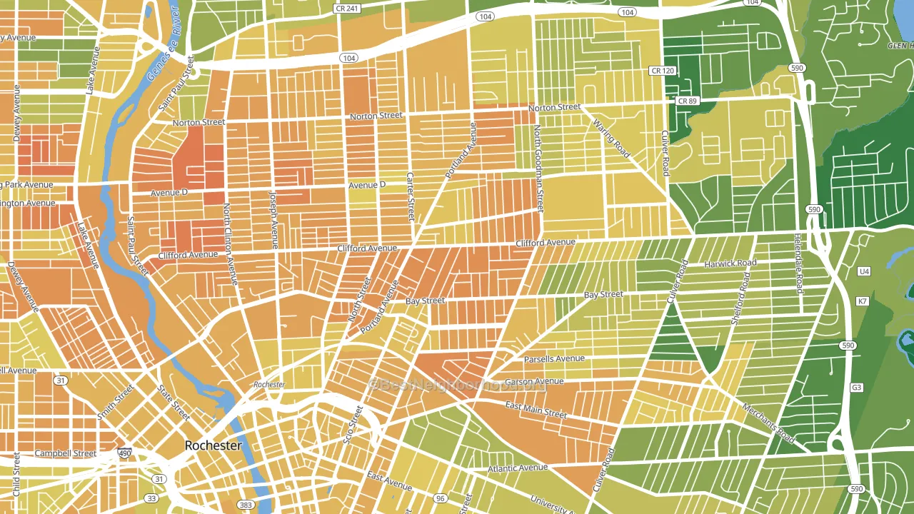 North Marketview Heights, Rochester, NY block-group voter-turnout map