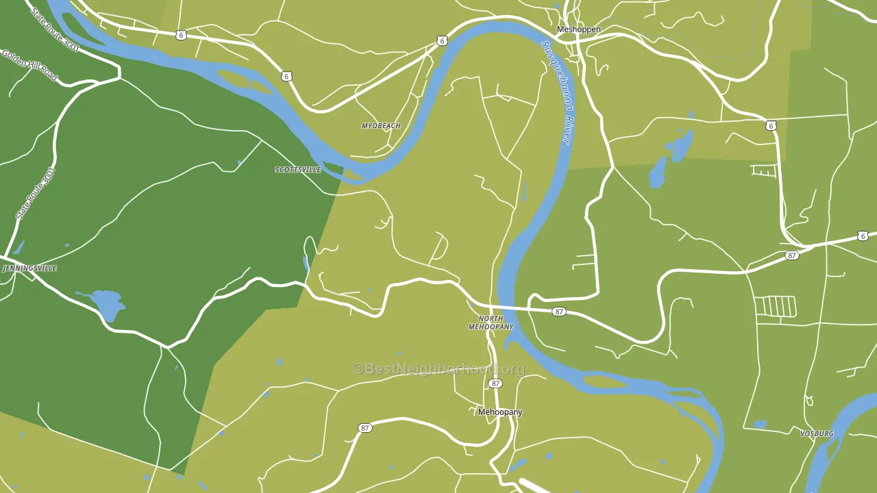 North Mehoopany, PA block-group voter-turnout map