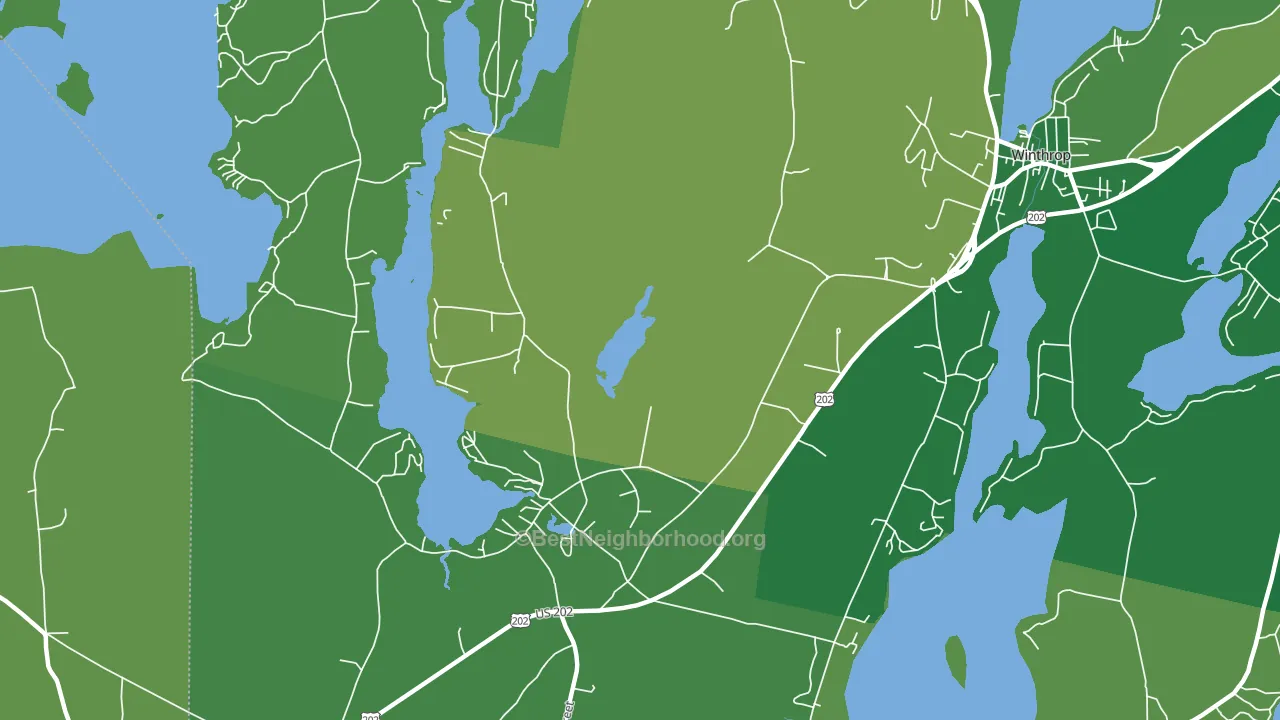North Monmouth, ME block-group voter-turnout map