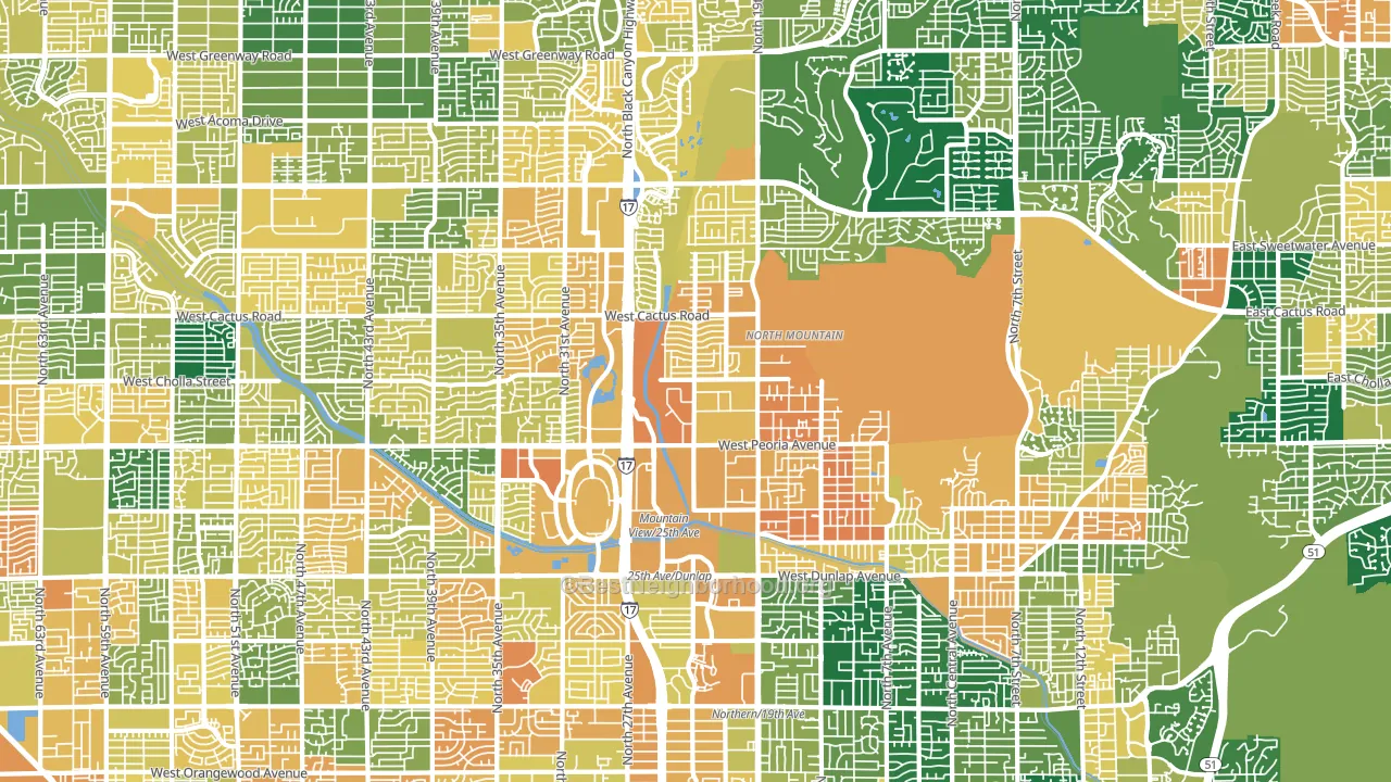 North Mountain, Phoenix, AZ block-group voter-turnout map