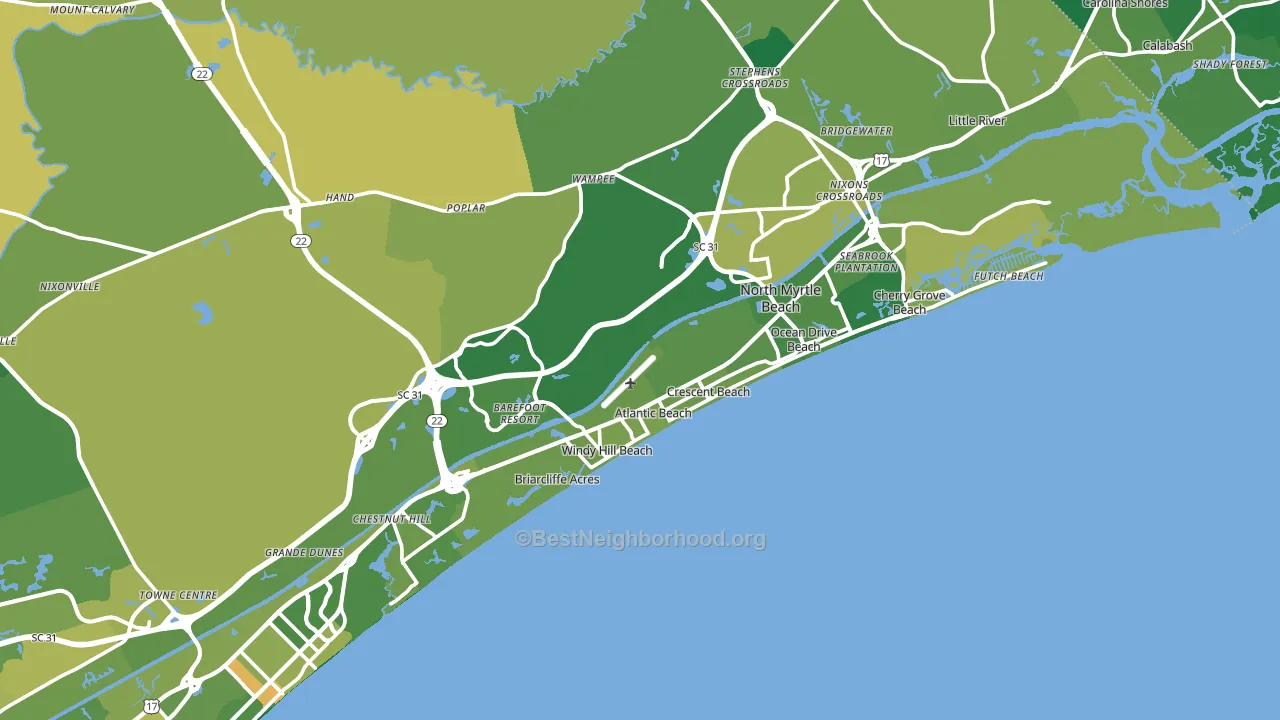 North Myrtle Beach, SC block-group voter-turnout map