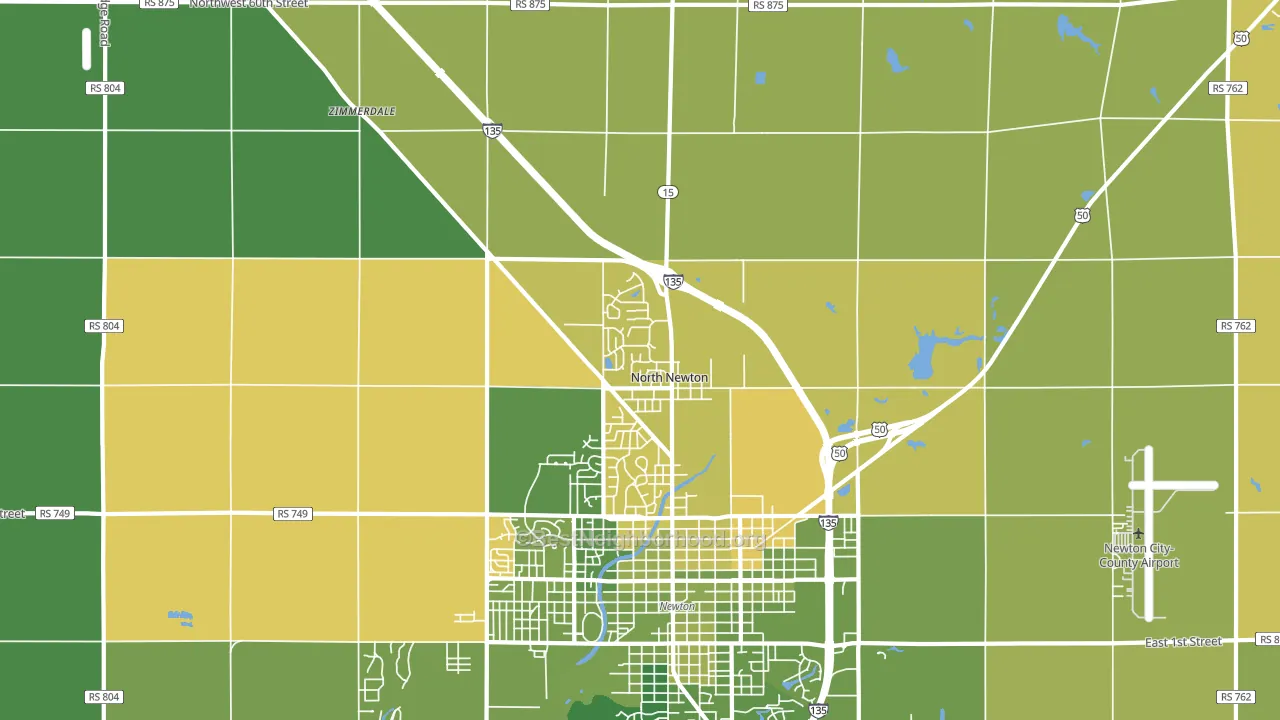 North Newton, KS block-group voter-turnout map