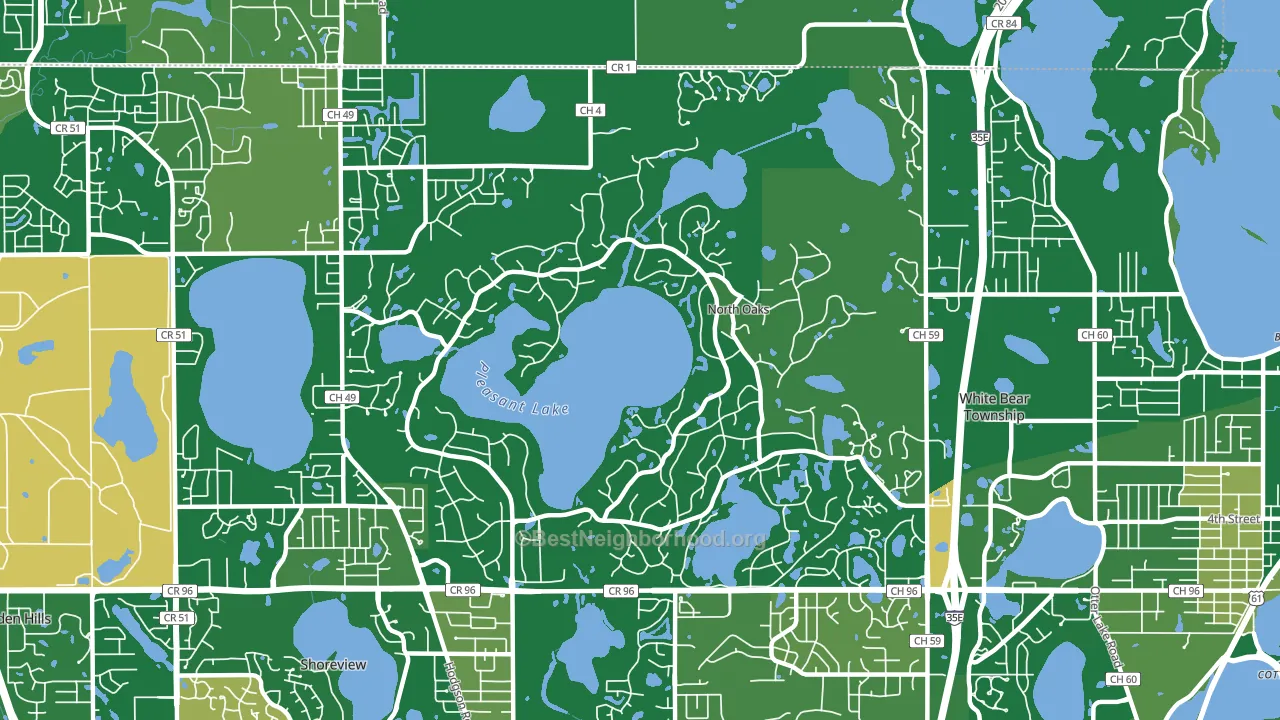 North Oaks, MN block-group voter-turnout map