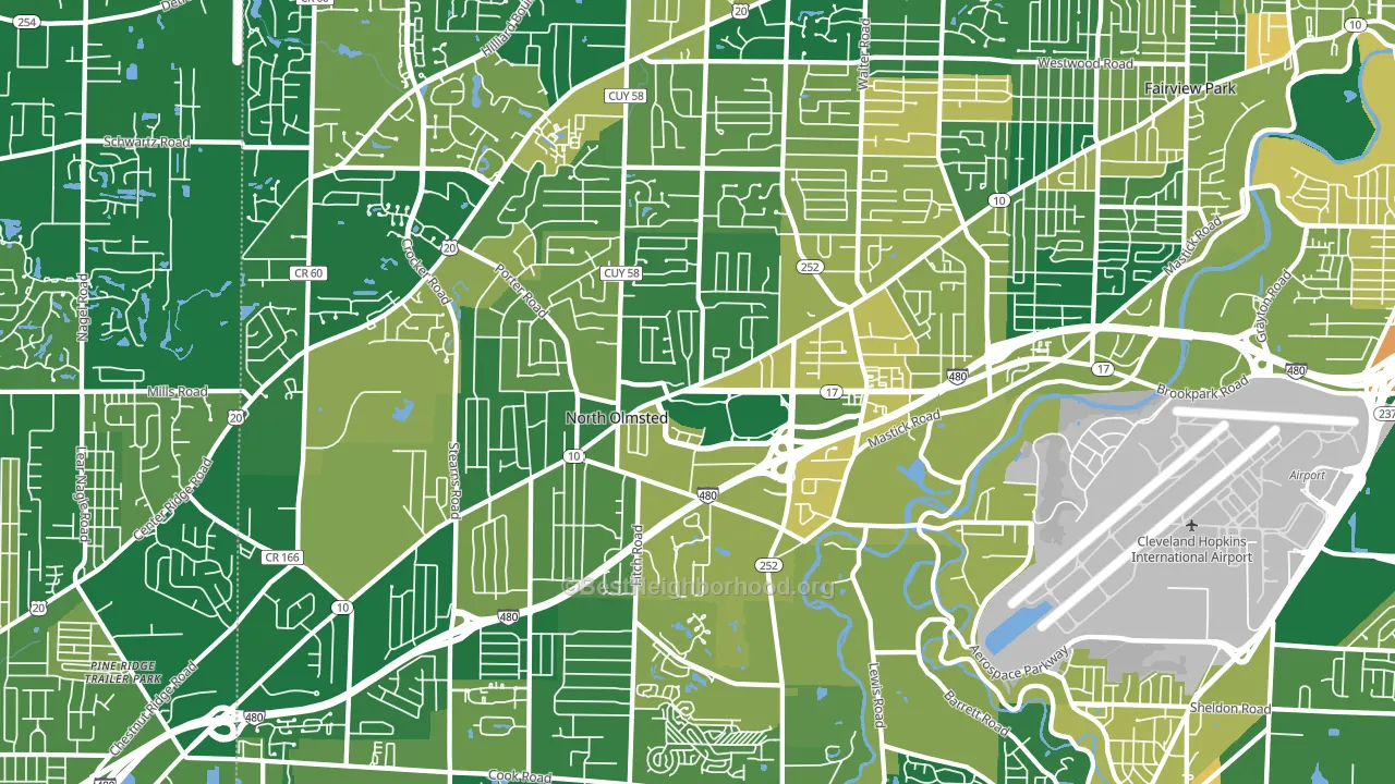 North Olmsted, OH block-group voter-turnout map