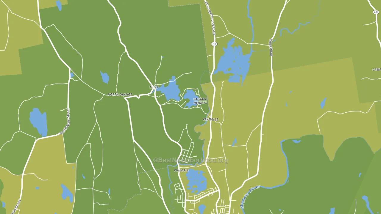 North Orange, MA block-group voter-turnout map