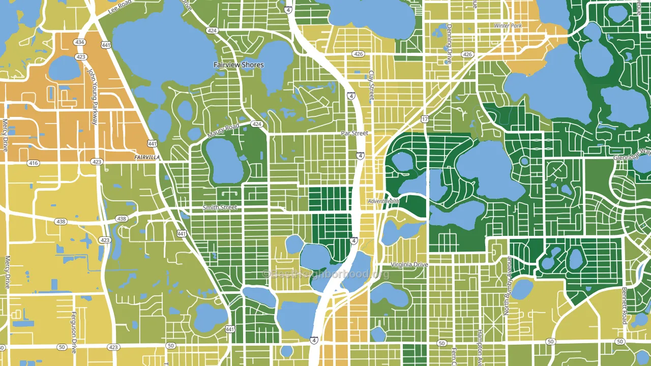 North Orange, Orlando, FL block-group voter-turnout map