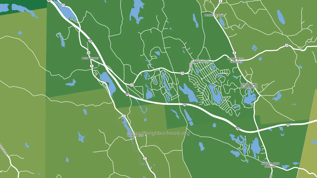 North Otis, MA block-group voter-turnout map