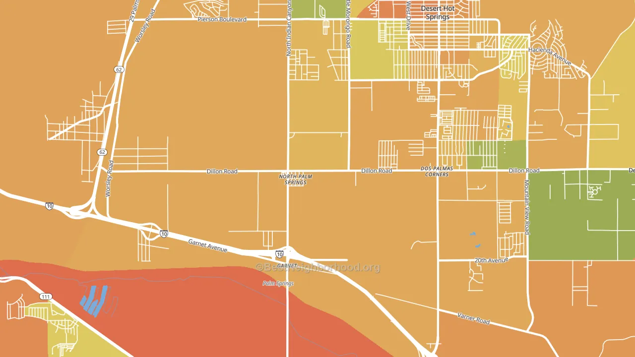 North Palm Springs, CA block-group voter-turnout map