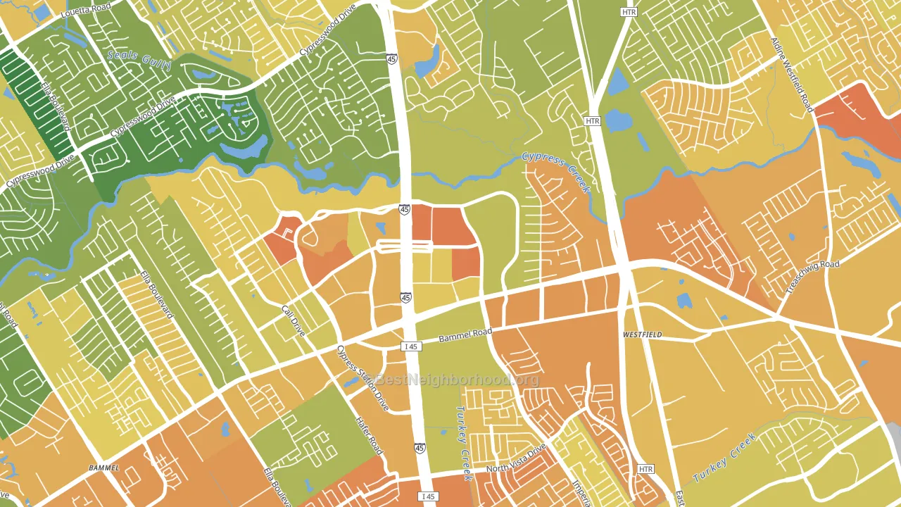 North Park Forest, Houston, TX block-group voter-turnout map