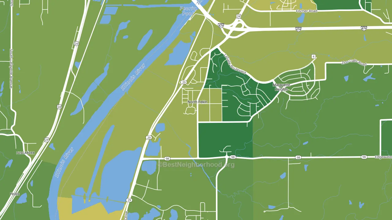 North Pekin, IL block-group voter-turnout map