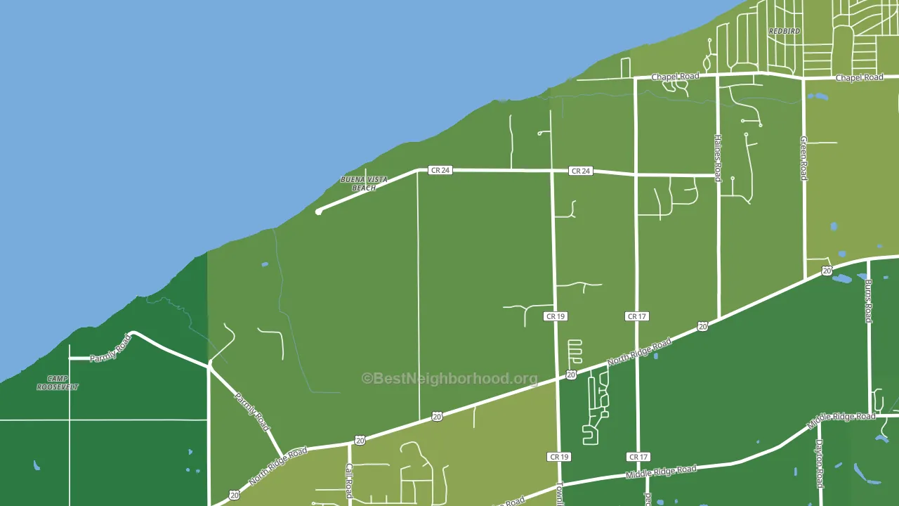 North Perry, OH block-group voter-turnout map