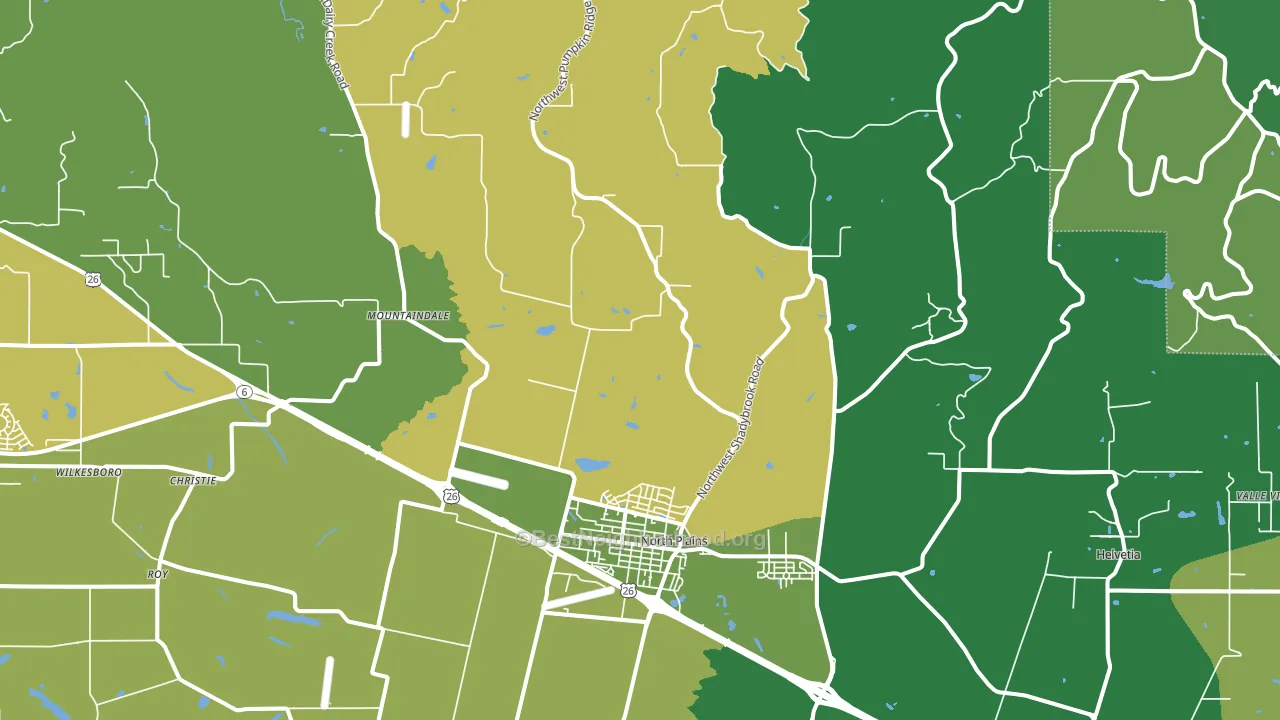 North Plains, OR block-group voter-turnout map