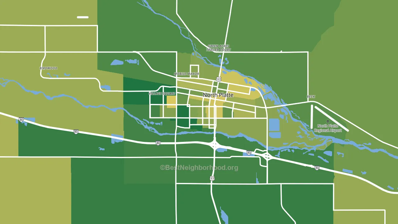 North Platte, NE block-group voter-turnout map