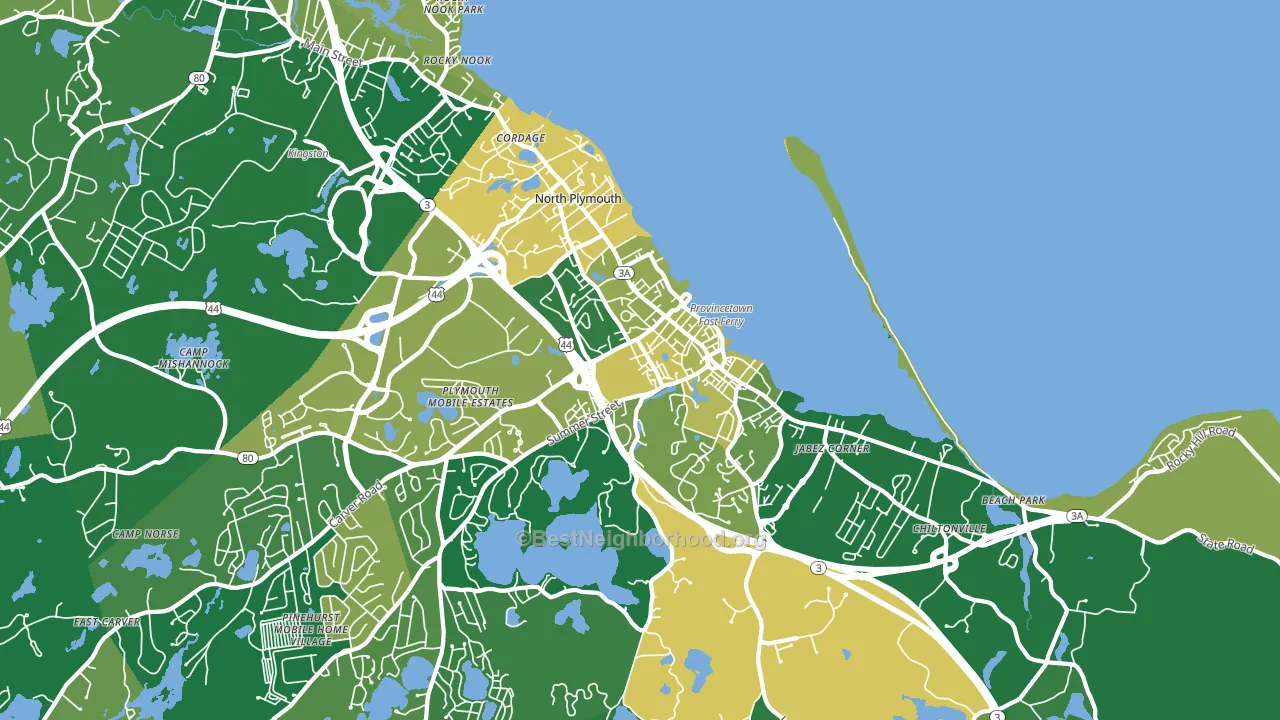 North Plymouth, Plymouth, MA block-group voter-turnout map