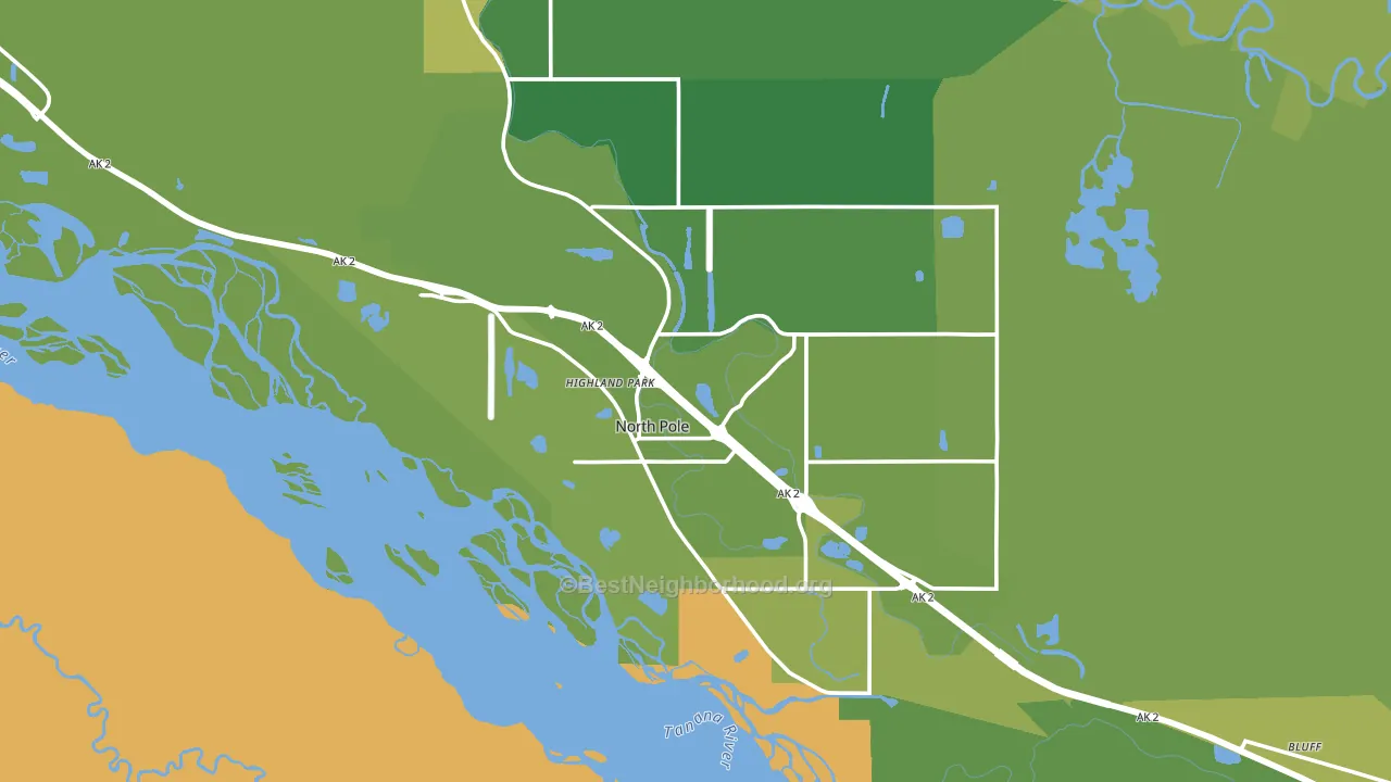 North Pole, AK block-group voter-turnout map