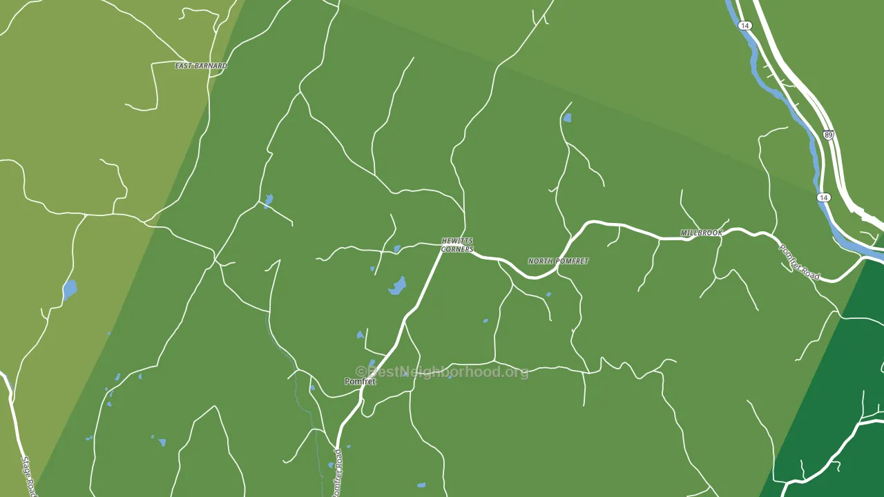 North Pomfret, VT block-group voter-turnout map