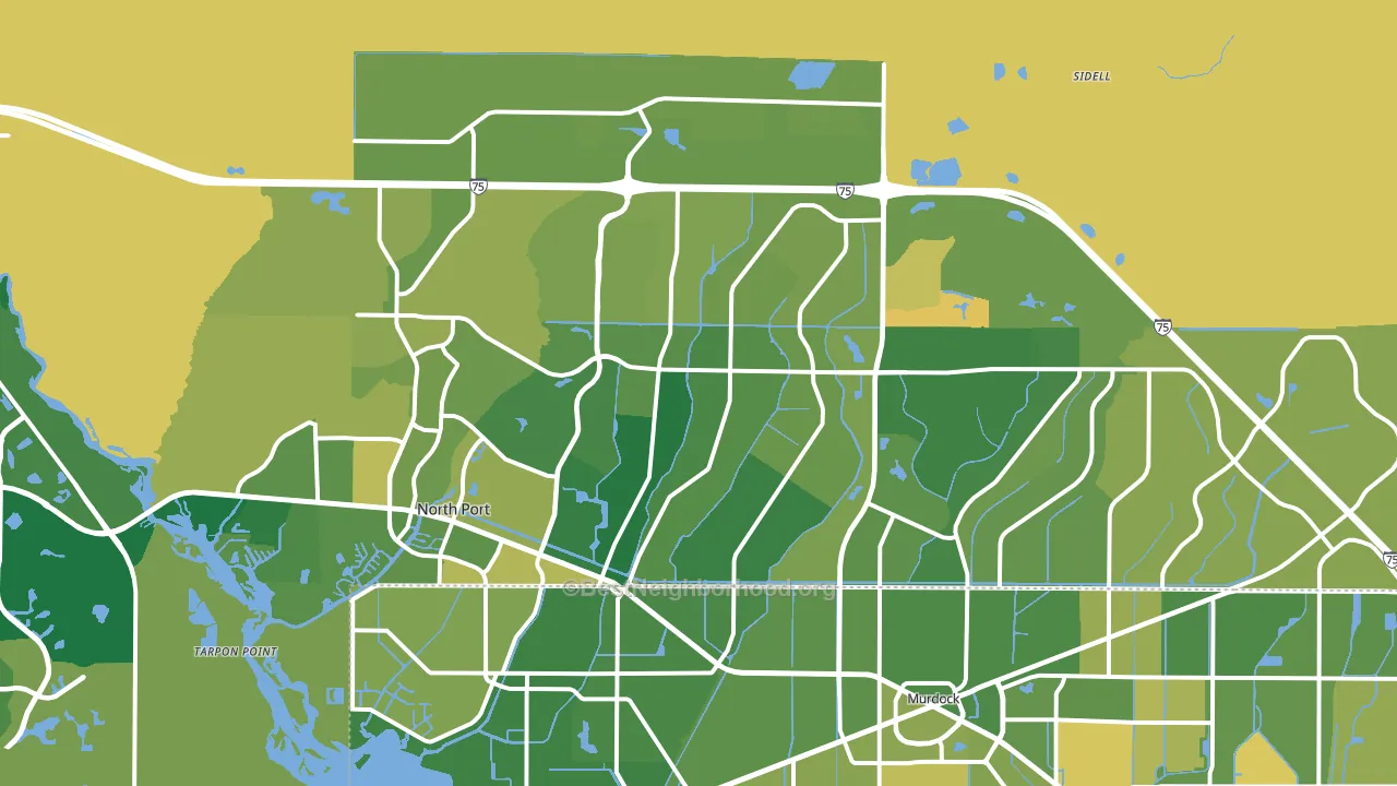 North Port, FL block-group voter-turnout map