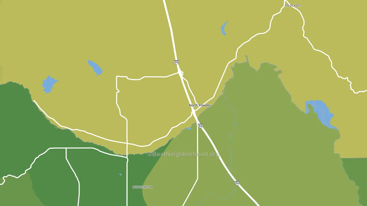 North Powder, OR block-group voter-turnout map
