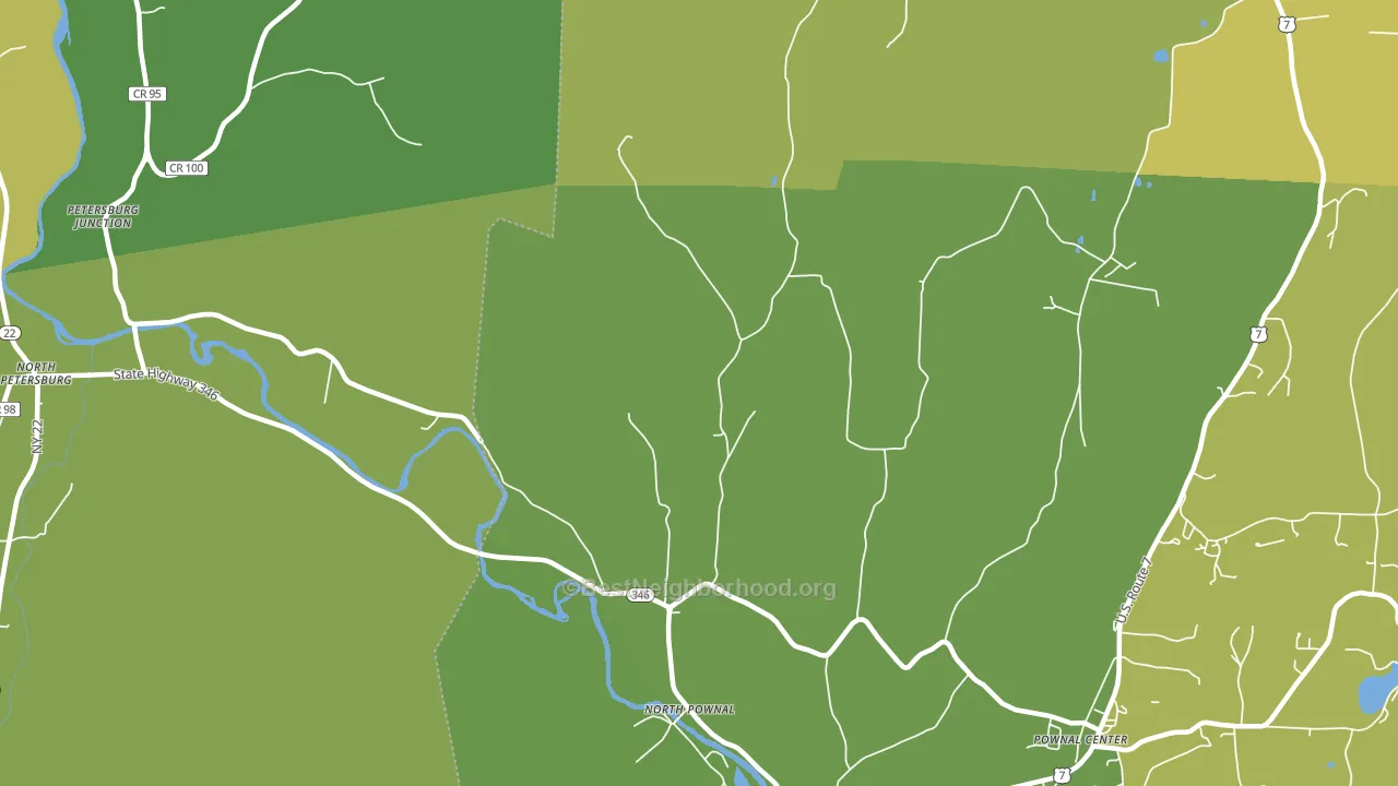 North Pownal, VT block-group voter-turnout map