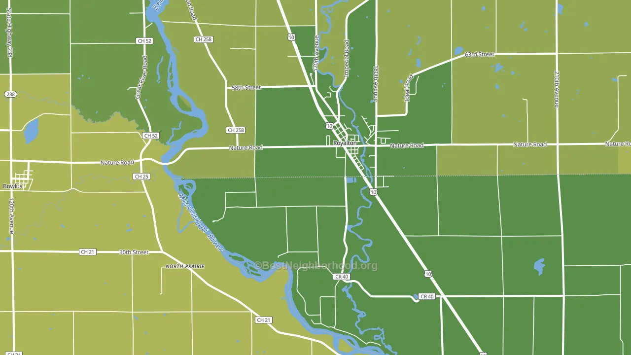 North Prairie, MN block-group voter-turnout map