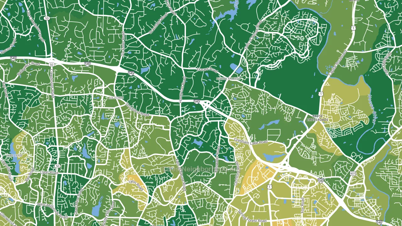 North, Raleigh, NC block-group voter-turnout map