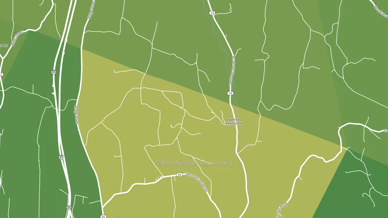 North Randolph, VT block-group voter-turnout map