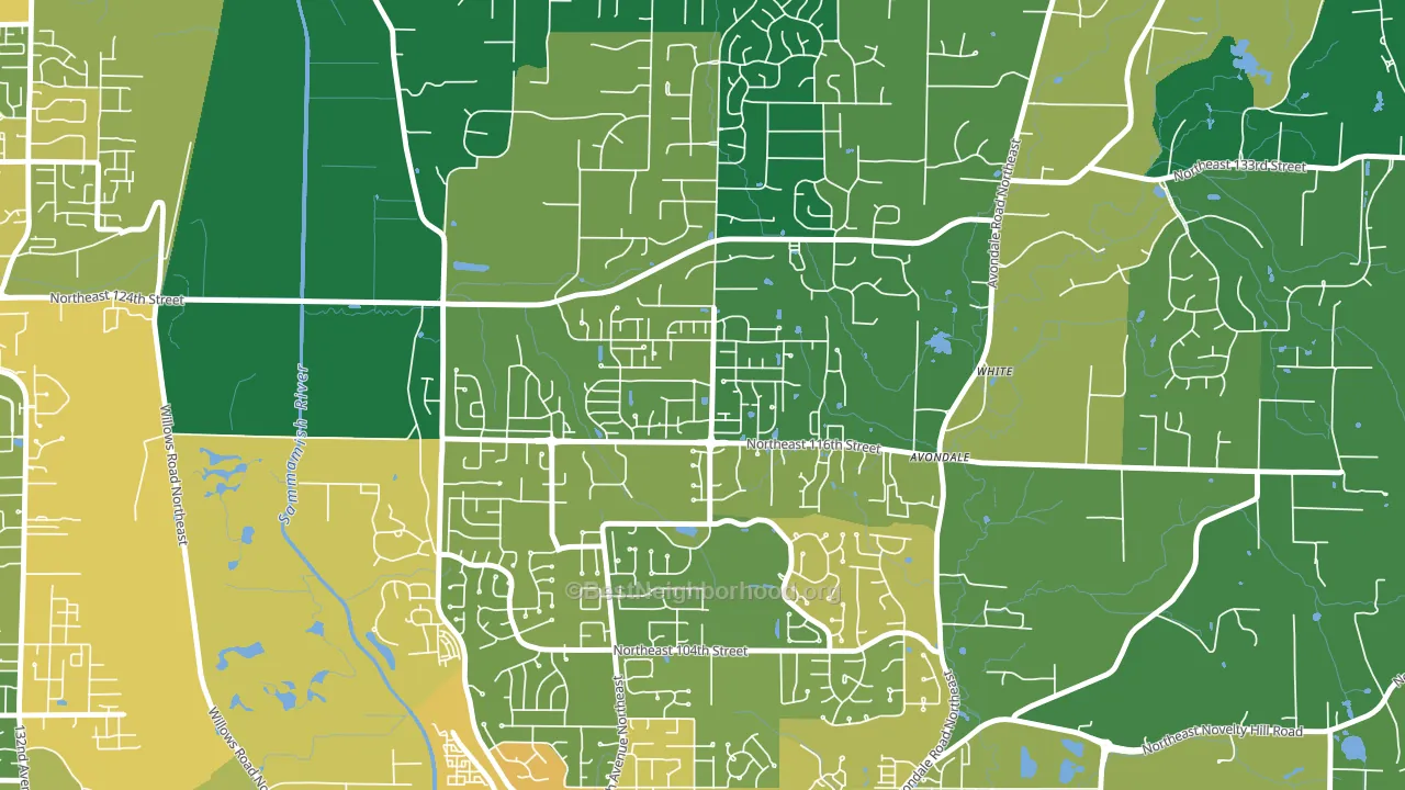 North Redmond, Redmond, WA block-group voter-turnout map