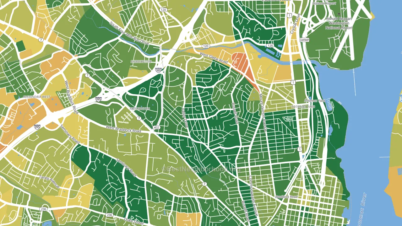 North Ridge Rosemont, Alexandria, VA block-group voter-turnout map
