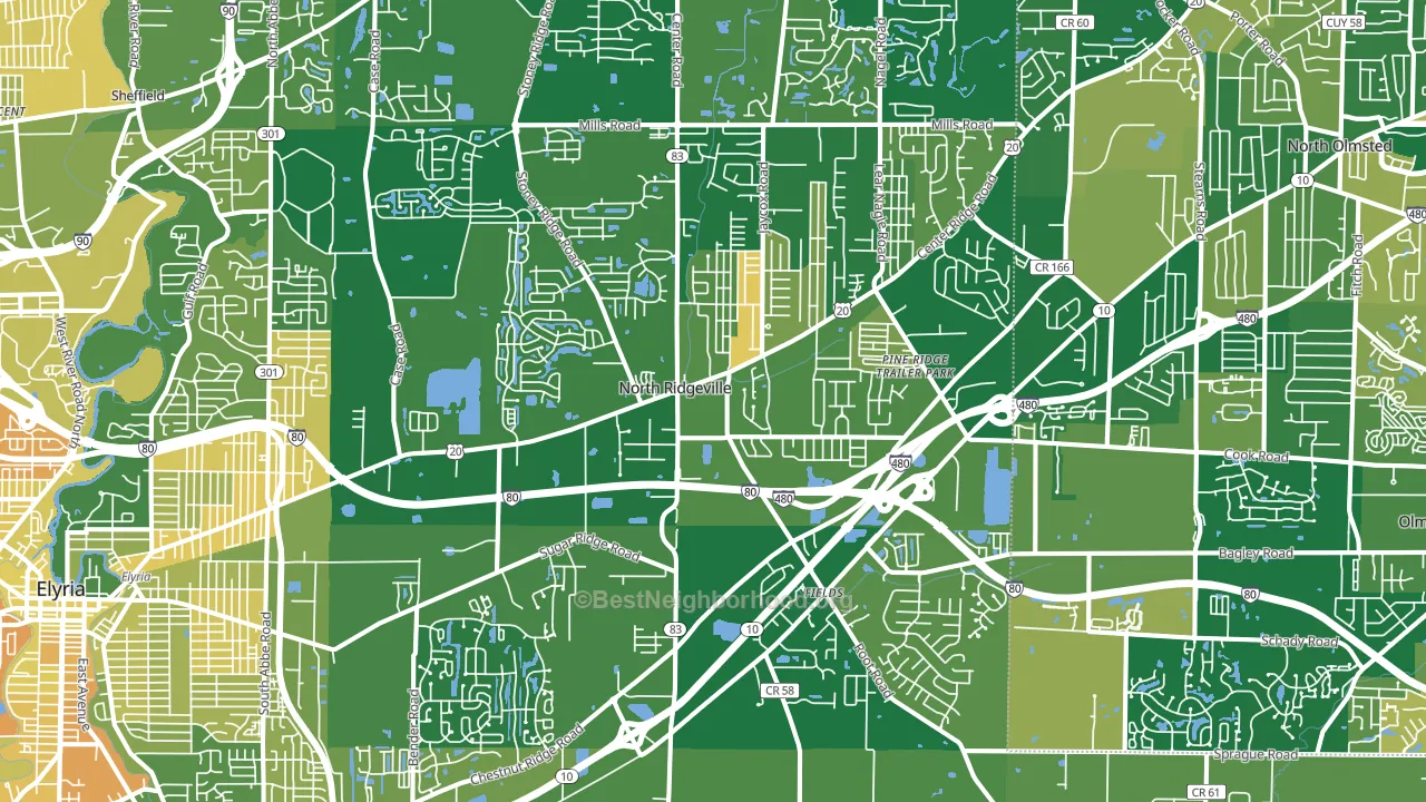 North Ridgeville, OH block-group voter-turnout map